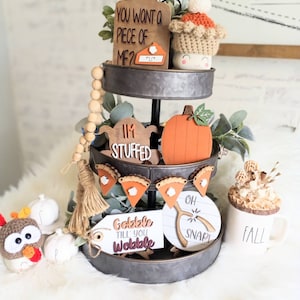 Fall Tier Tray. Pumpkin Tier Tray. Thanksgiving Tier Tray. Pumpkin Pie Garland. Pumpkin Pie Signs. Mini 3d signs. Coffee Bar Fall Decor.