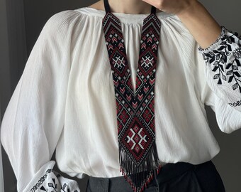 Ukrainian Gerdan, traditional Ukraine , Handmade Jewelry,Beaded Necklace, Ukrainian Jewelry, long necklace Folk Ukrainian