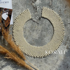 Ukrainskt traditionellt halsband Pärlhalsband Silyanka Seed bead Gerdan mejerihalsband Ukrainska smycken Vyshyvanka halsband mjölksyra handgjort