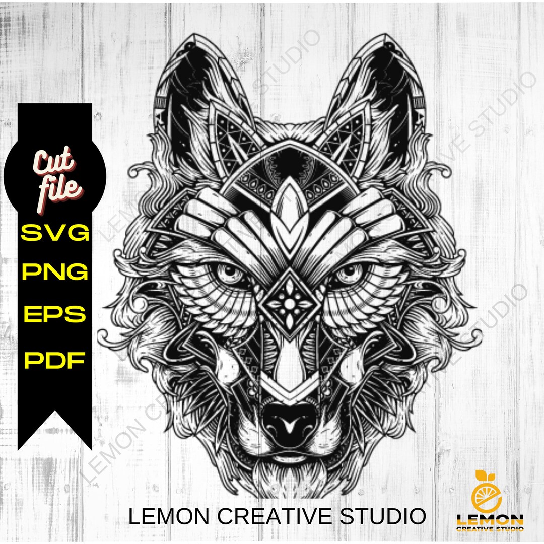 Wolf Svg Adjustable Size Wolf Svg , Wolf Clipart,wolf Face Svg, ,animal ...