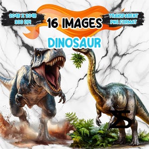 Watercolor Dinosaur PNG Image, Dinosaur Clipart bundle, commercial use, digital download, instant download