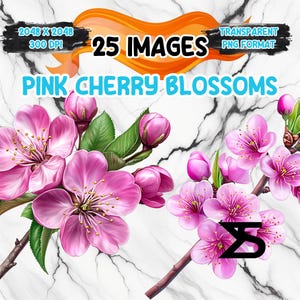 Kirsch Blüten Clipart Bundle, Instant Download, kommerzielle Nutzung, Planer, Sticker
