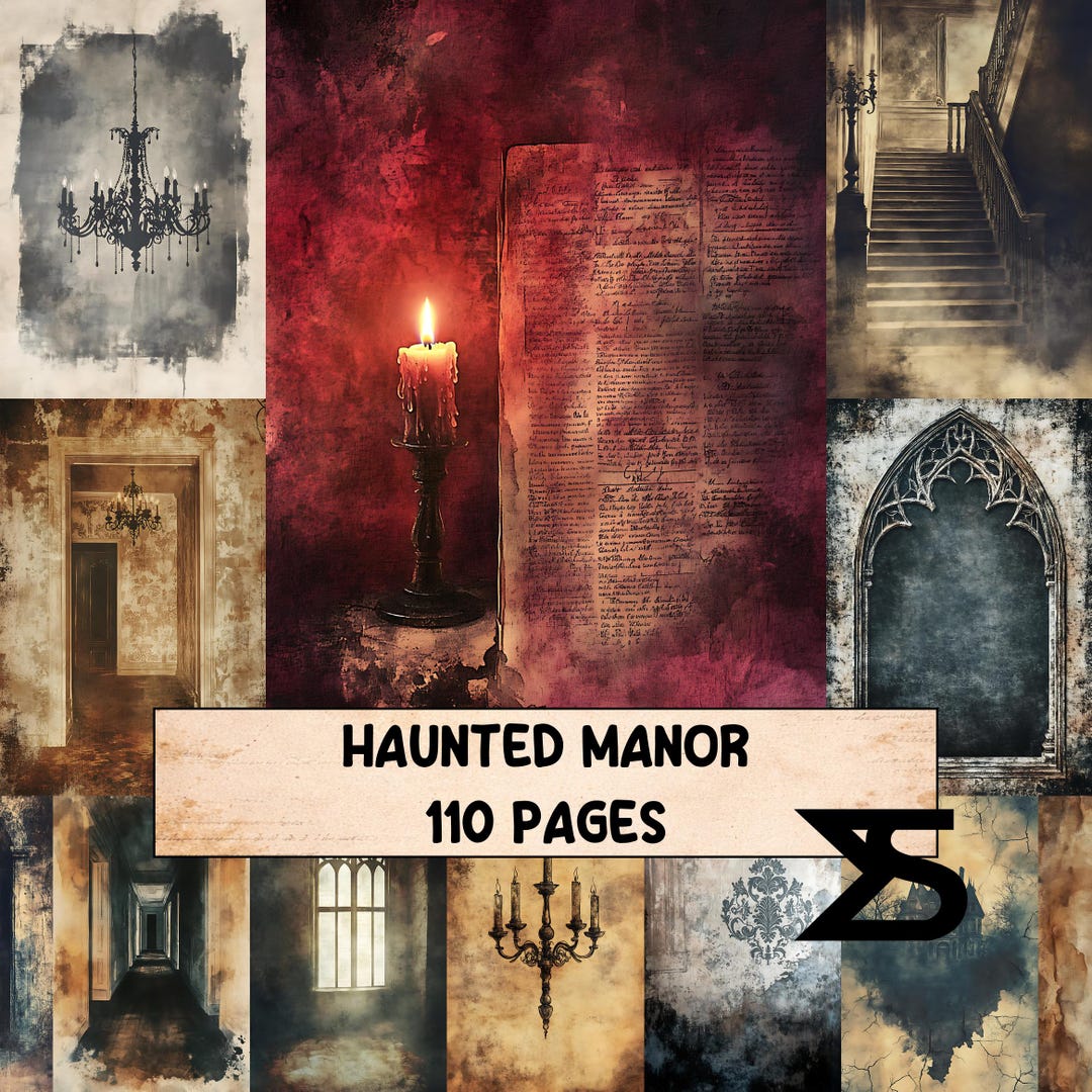 Haunted Manor Vintage Junk Journal Kit Ephemera Pack Gothic Victorian ...