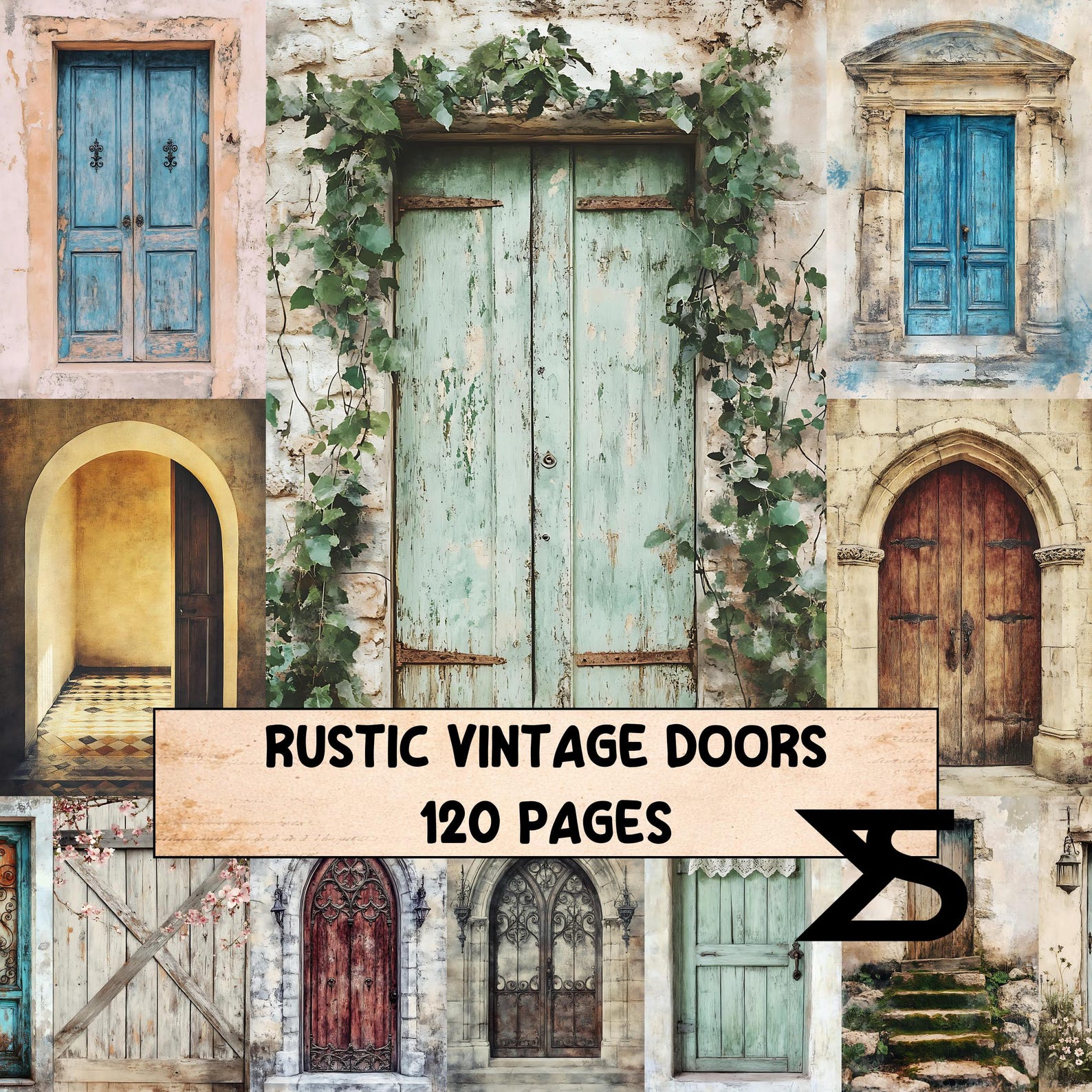 Rustic Vintage Doors Junk Journal Printable Ephemera Collage Papers ...