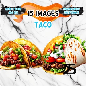 Watercolor Taco Clipart Image, Taco Clipart Picture bundle, commercial use, digital download, instant download