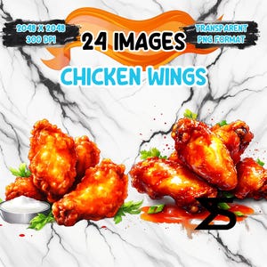 Imagen PNG de alitas de pollo en acuarela, paquete de imágenes prediseñadas de alitas de pollo, uso comercial, descarga digital, descarga instantánea
