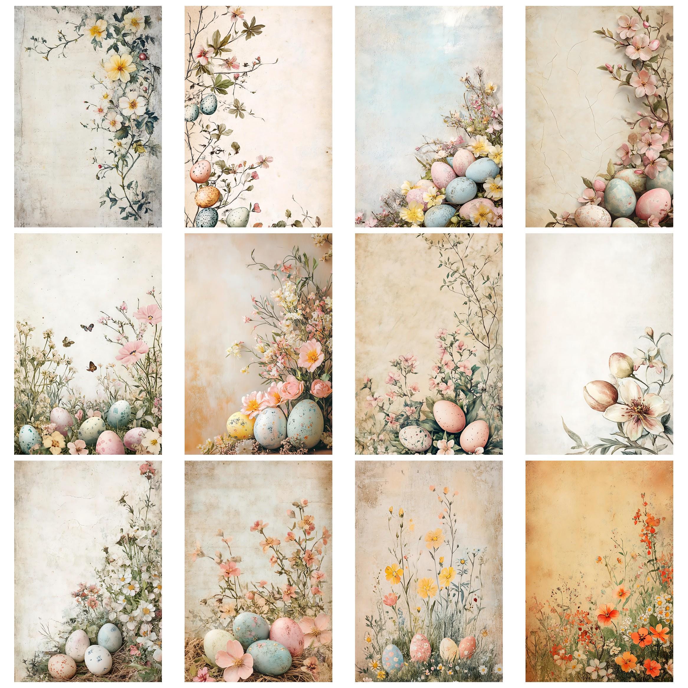 Floral Easter Vintage Junk Journal Kit Printable Papers and Ephemera ...