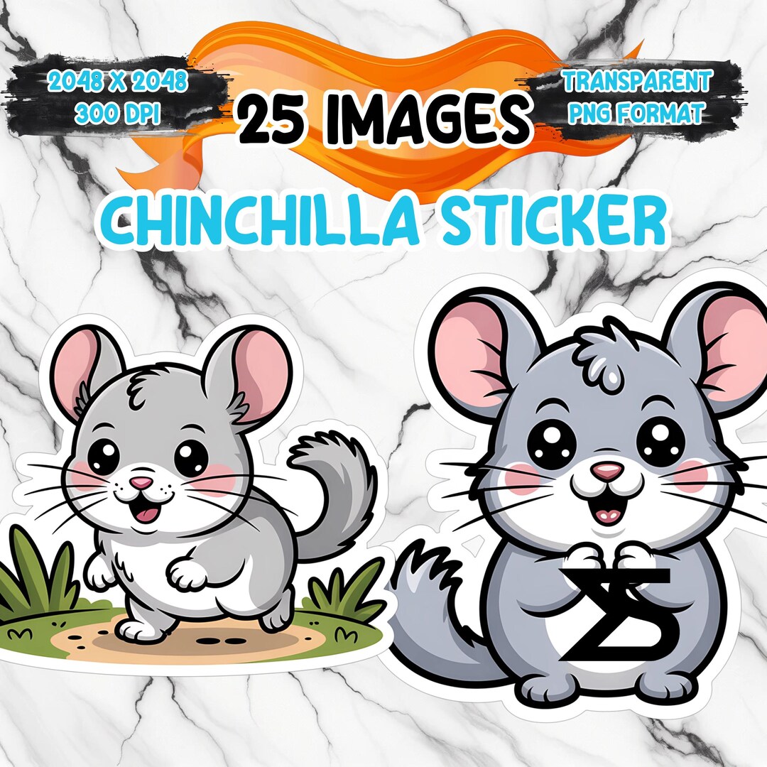 Watercolor Chinchilla Sticker PNG Image on Transparent Background ...