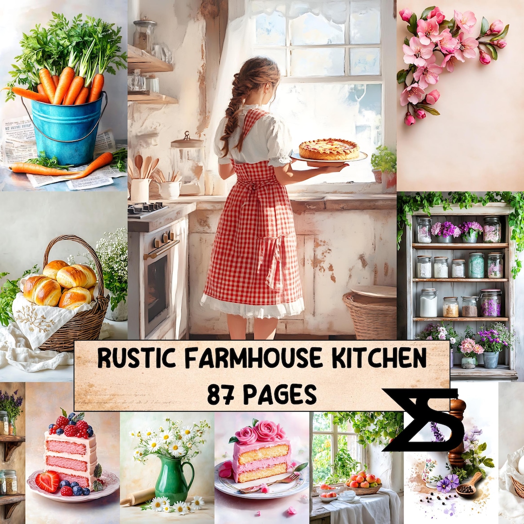 Rustic Farmhouse Kitchen Vintage Junk Journal Kit With Printable ...