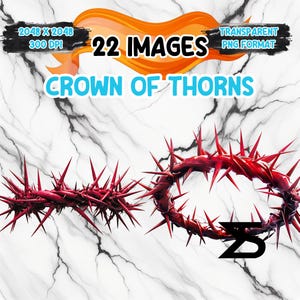 Watercolor Crown of thorns PNG Image, Christian Clipart bundle, commercial use, digital download, instant download