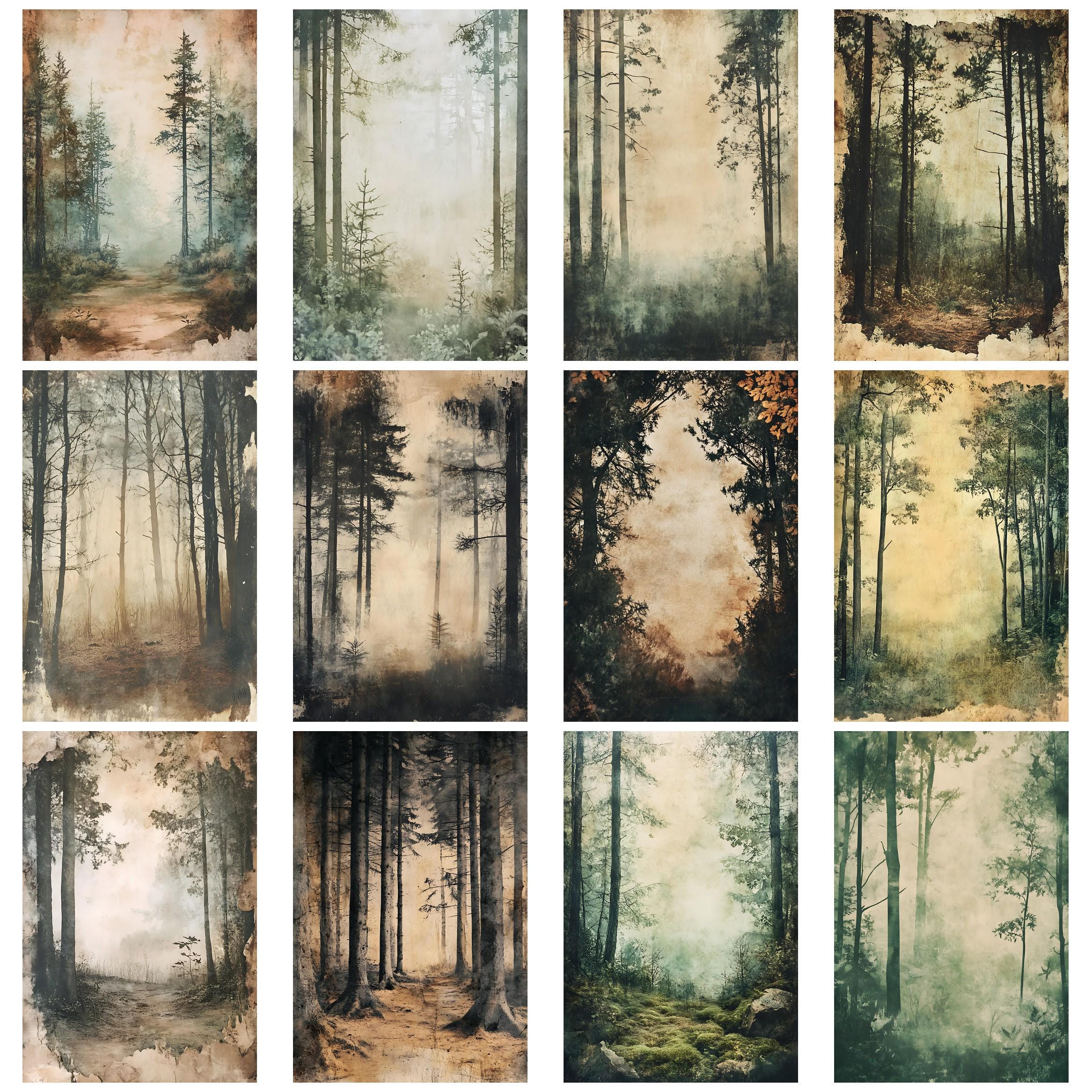 Old Forest Junk Journal Pages, Digital Scrapbook, Woods Paper Kit ...
