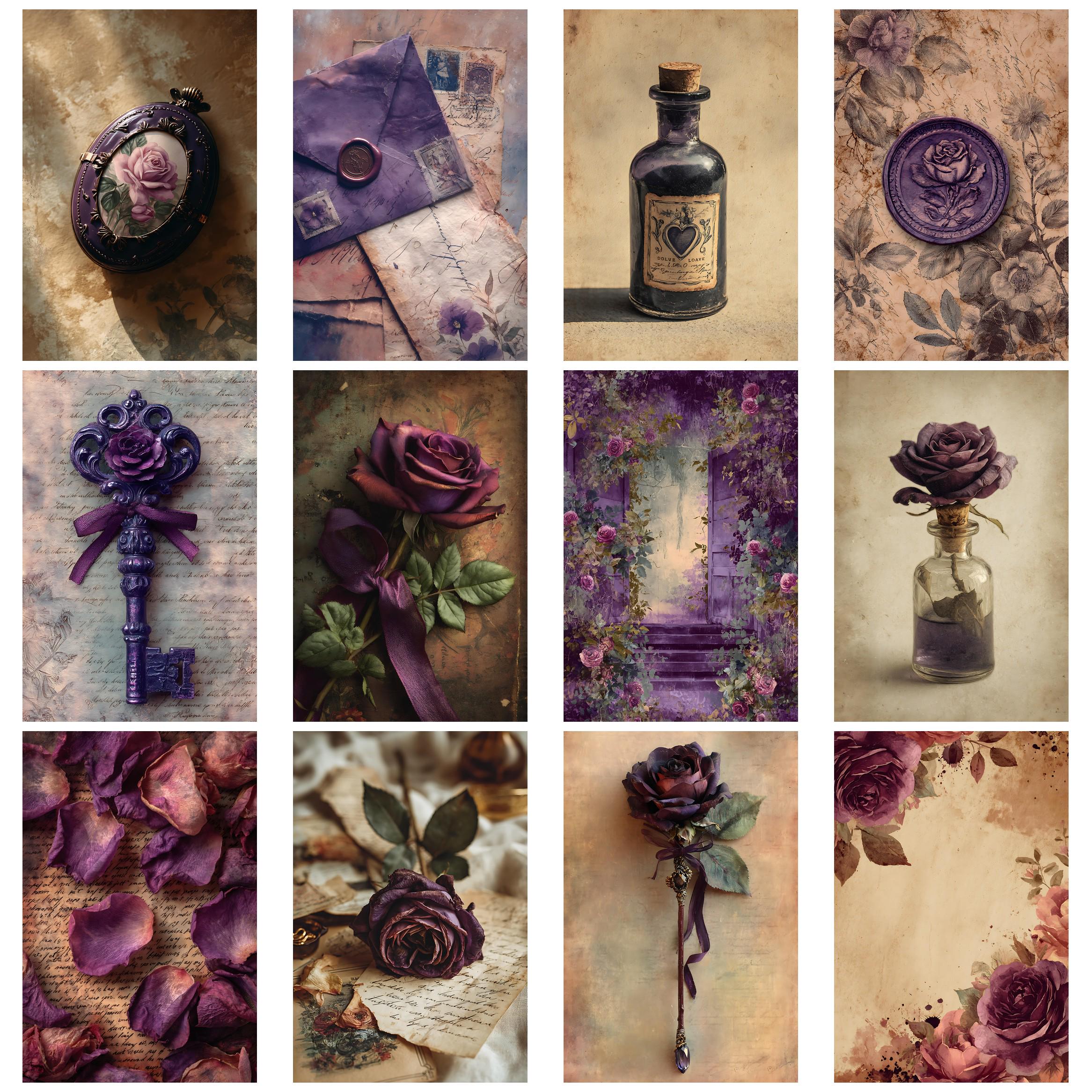 Dark Romance Vintage Junk Journal Kit With Ephemera and Papers Gothic ...