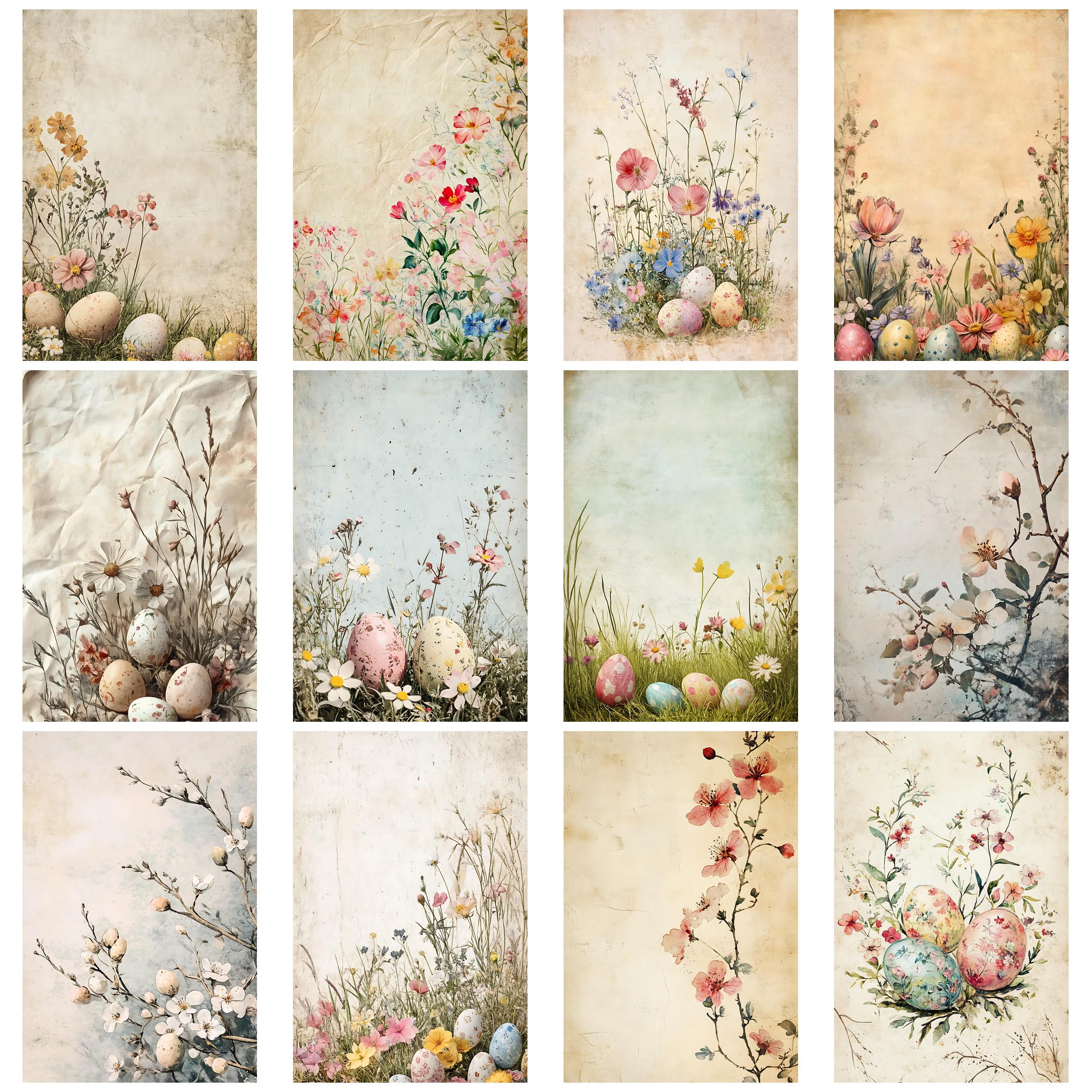 Floral Easter Vintage Junk Journal Kit Printable Papers and Ephemera ...