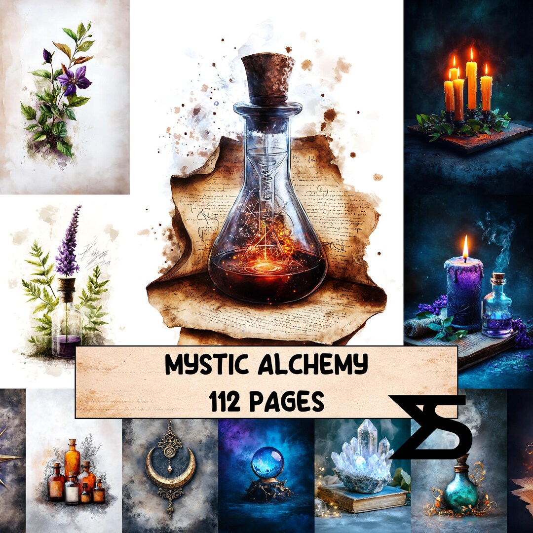 Mystic Alchemy Junk Journal Set Vintage Ephemera Collage Papers Alchemy ...