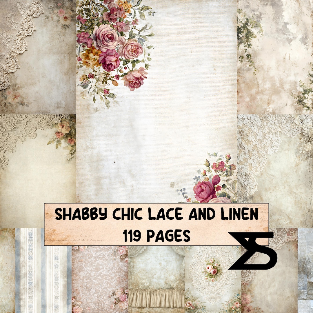 Shabby Chic Lace and Linen Junk Journal Kit Vintage Ephemera Printable ...