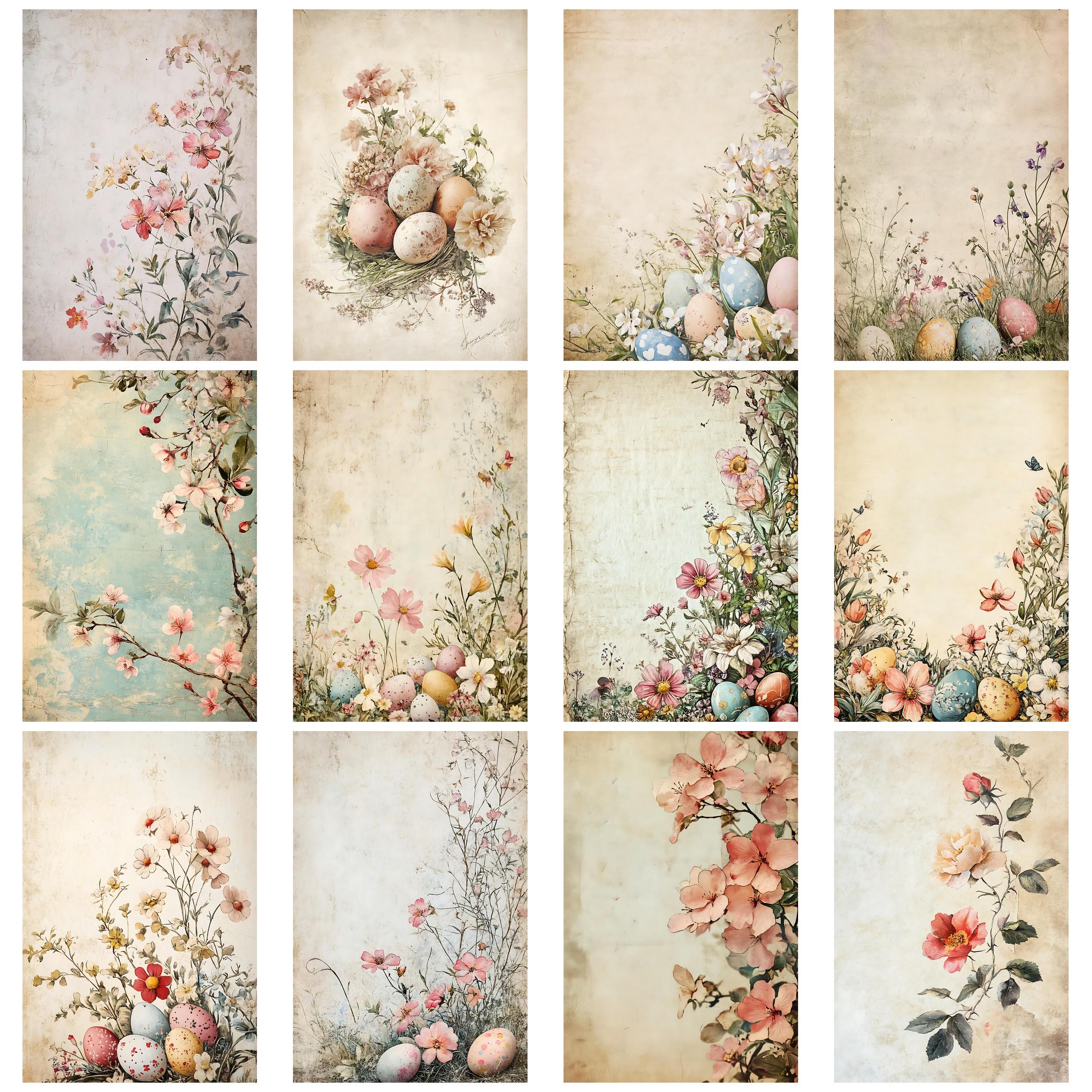 Floral Easter Vintage Junk Journal Kit Printable Papers and Ephemera ...