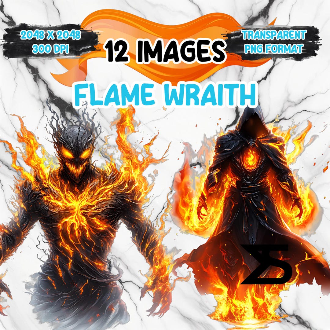 Watercolor Flame Wraith PNG Image on Transparent Background, Digital ...