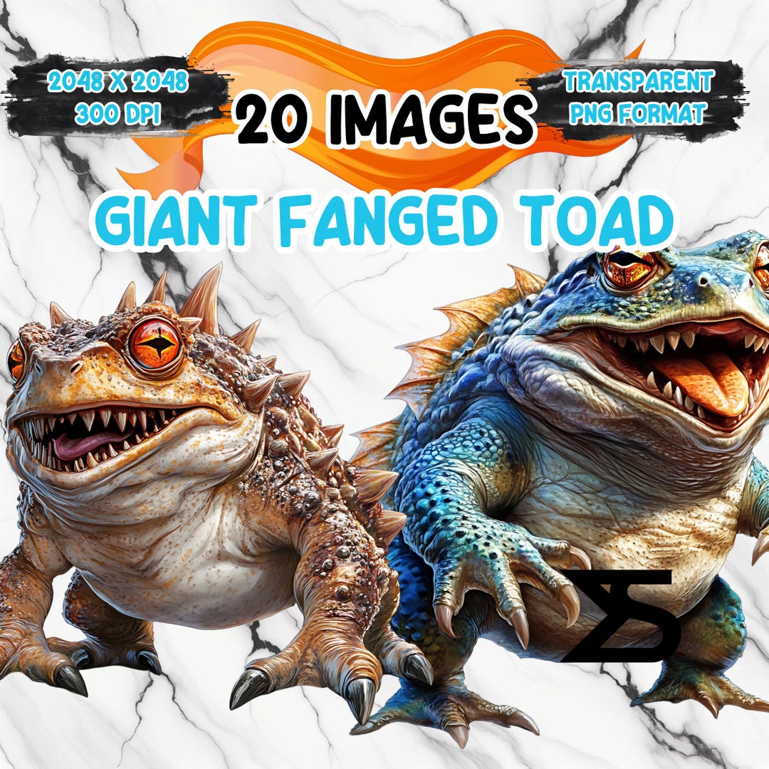 Toad Commercial Watercolor Giant Fanged Toad PNG Image on Transparent Background ...
