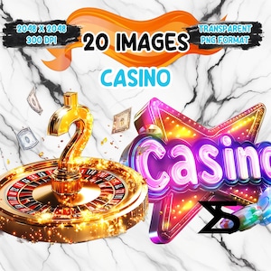 Watercolor Casino PNG Image with transparent background, Clipart bundle, commercial use, digital download, instant download