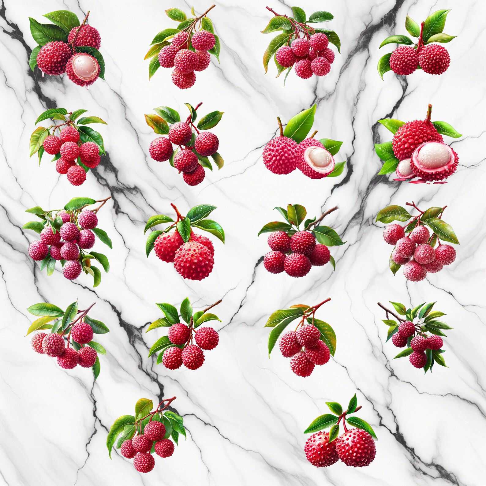 Watercolor Lychee PNG Image on Transparent Background, Digital Sticker ...