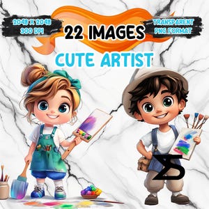 Künstler Clipart Bundle, Instant Download, kommerzielle Nutzung, Planer, Sticker