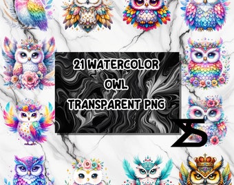 21 PNG, Owl Clipart bundle, Sparkling Owl Sublimation Clipart, Colorful Owls bundle, commercial use, digital download, instant download