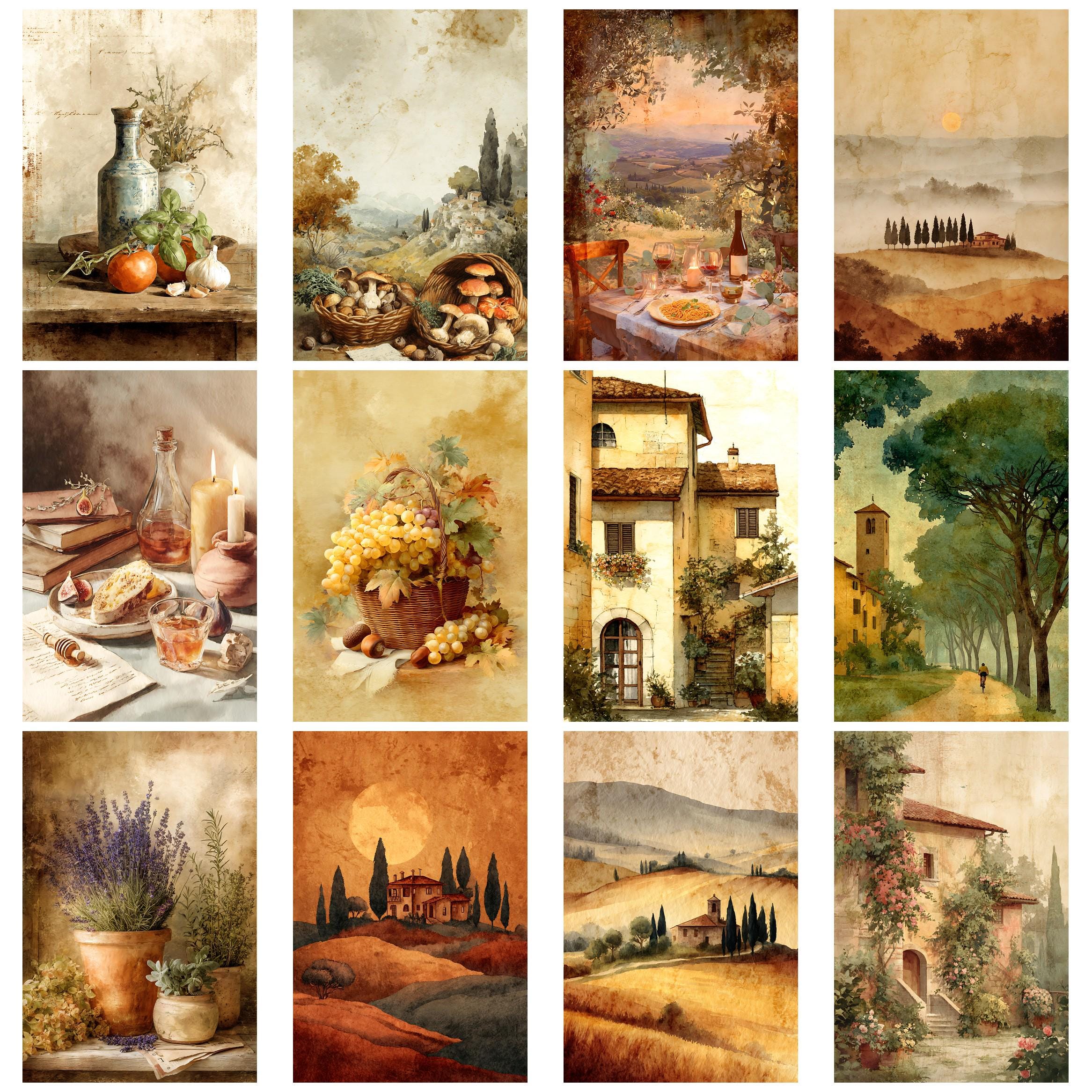 Tuscan Countryside Junk Journal Kit Vintage Ephemera Printable Papers ...