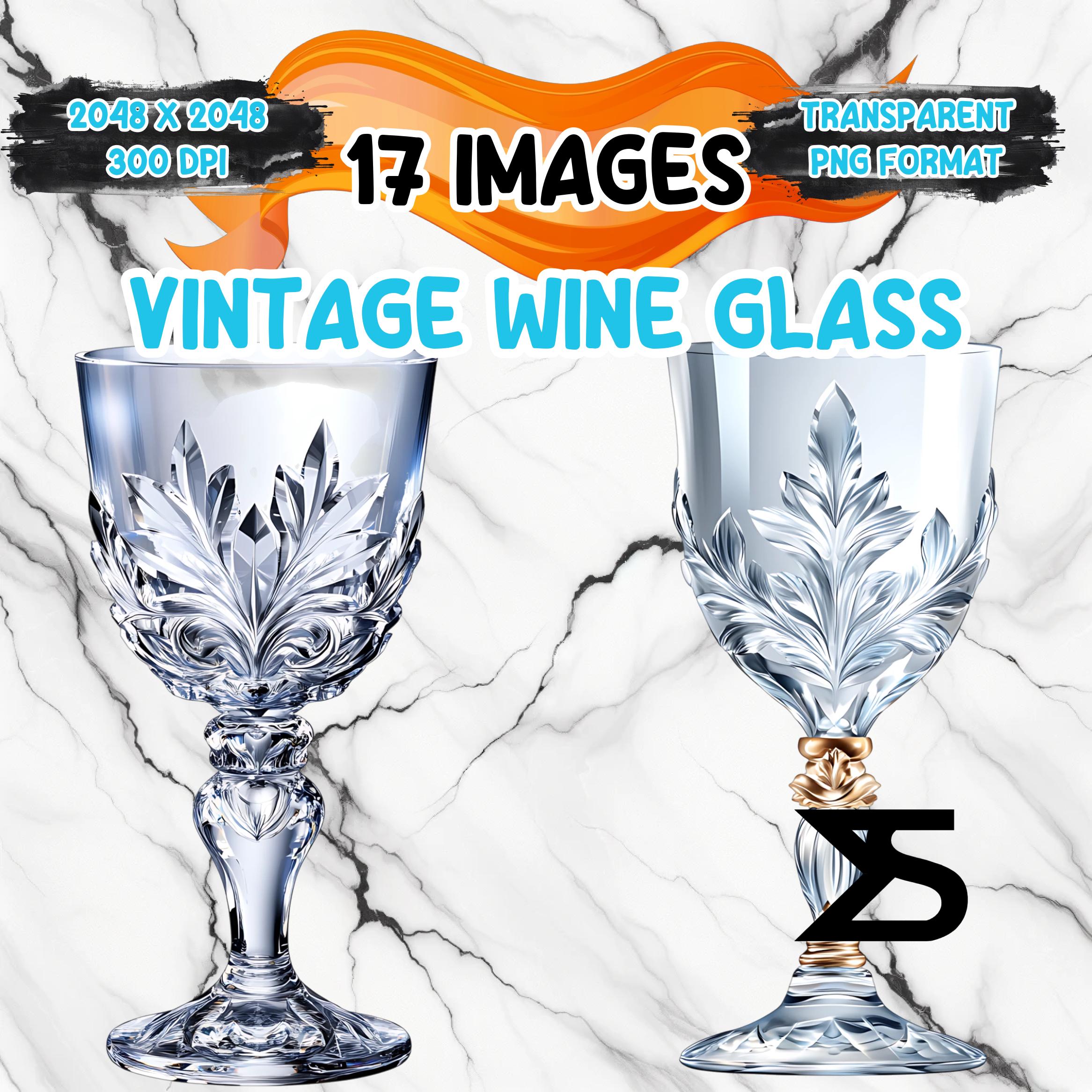 Watercolor Vintage Wine Glass PNG Image on transparent background, digital Sticker/Scrappbooking, commercial use, instant digital download