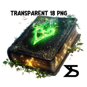 Imagen PNG de libro de hechizos de acuarela sobre fondo transparente, calcomanía digital/álbum de recortes, uso comercial, descarga digital instantánea imagen 6