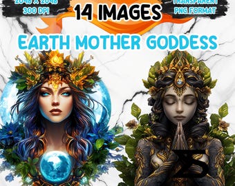 Watercolor Earth Mother Goddess PNG Image on transparent background, digital Sticker/Scrappbooking, commercial use, instant digital download