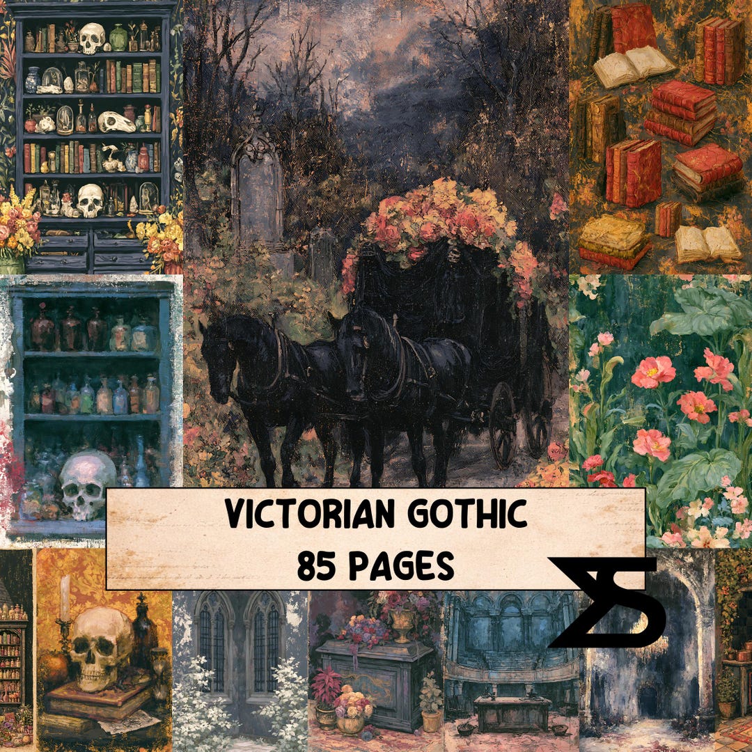 Victorian Gothic1 Vintage Gothic Junk Journal Kit With Printable ...