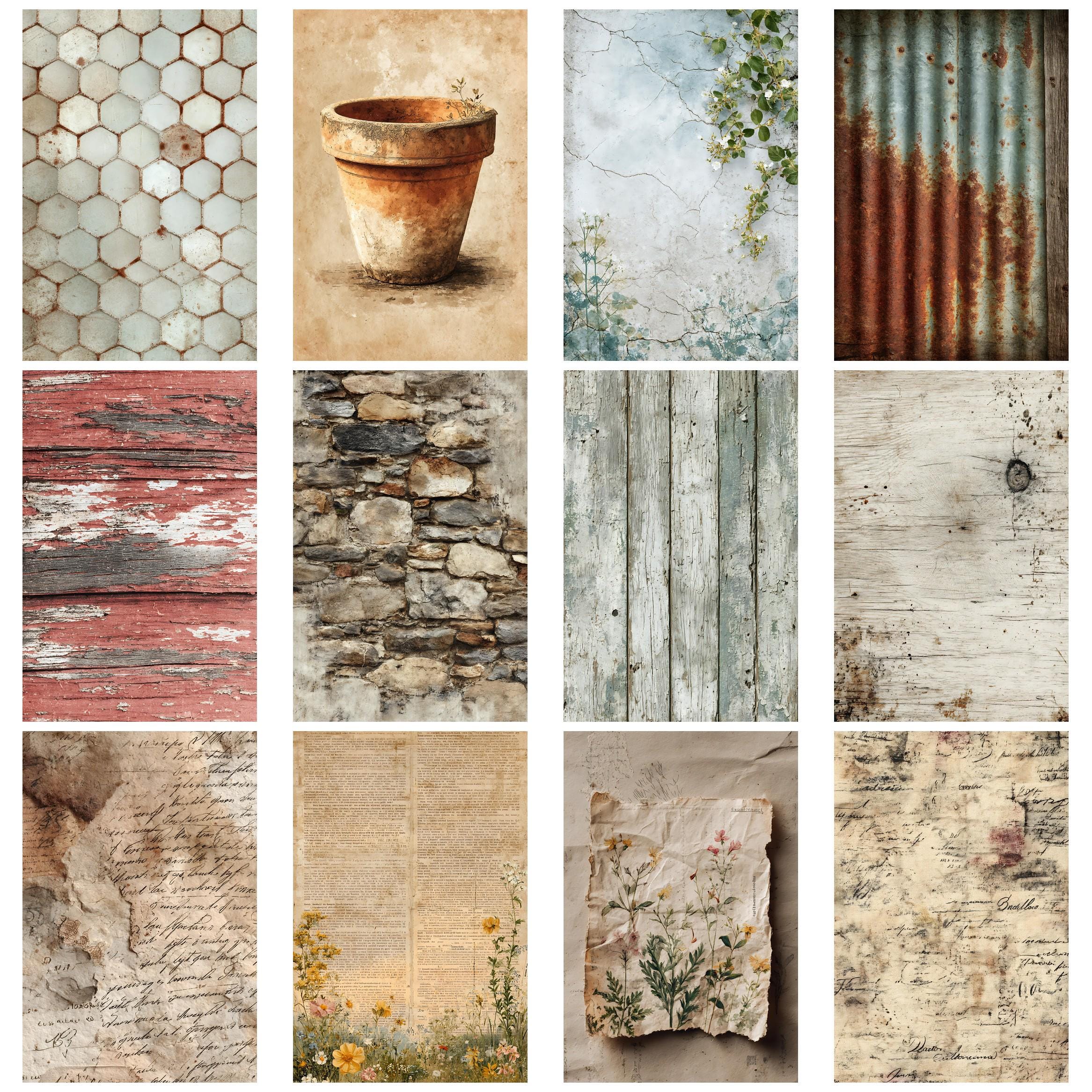 Rustic Farmhouse Vintage Junk Journal Kit for Collage Ephemera and Aged ...
