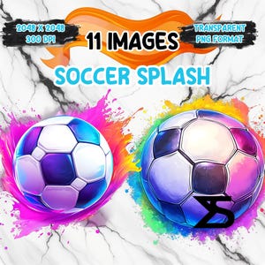 Clipart de fútbol de dibujos animados de acuarela, clipart de fútbol, paquete de clipart, uso comercial, descarga digital, descarga instantánea