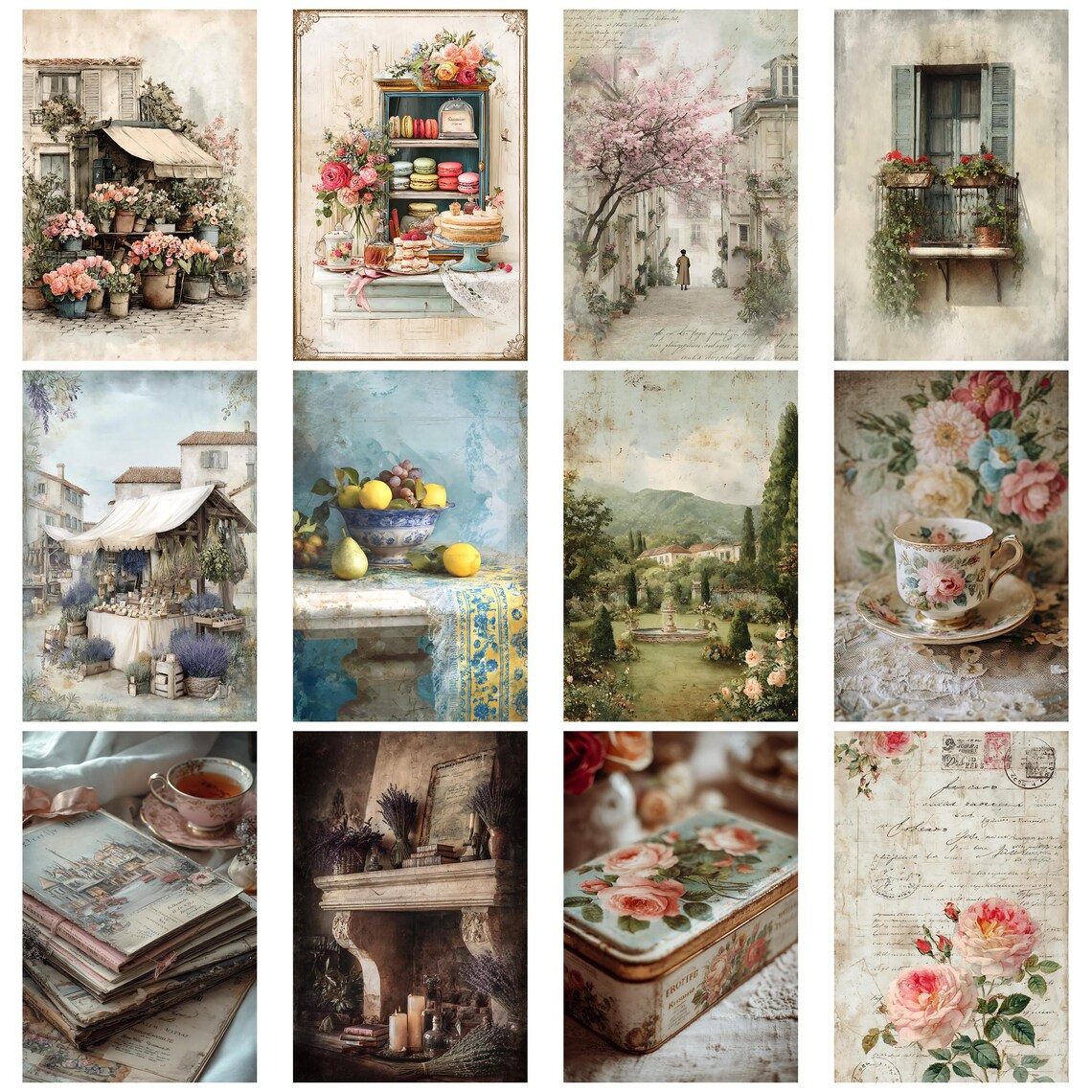 French Cottage Chic Vintage Cottage Junk Journal Kit Shabby Chic ...