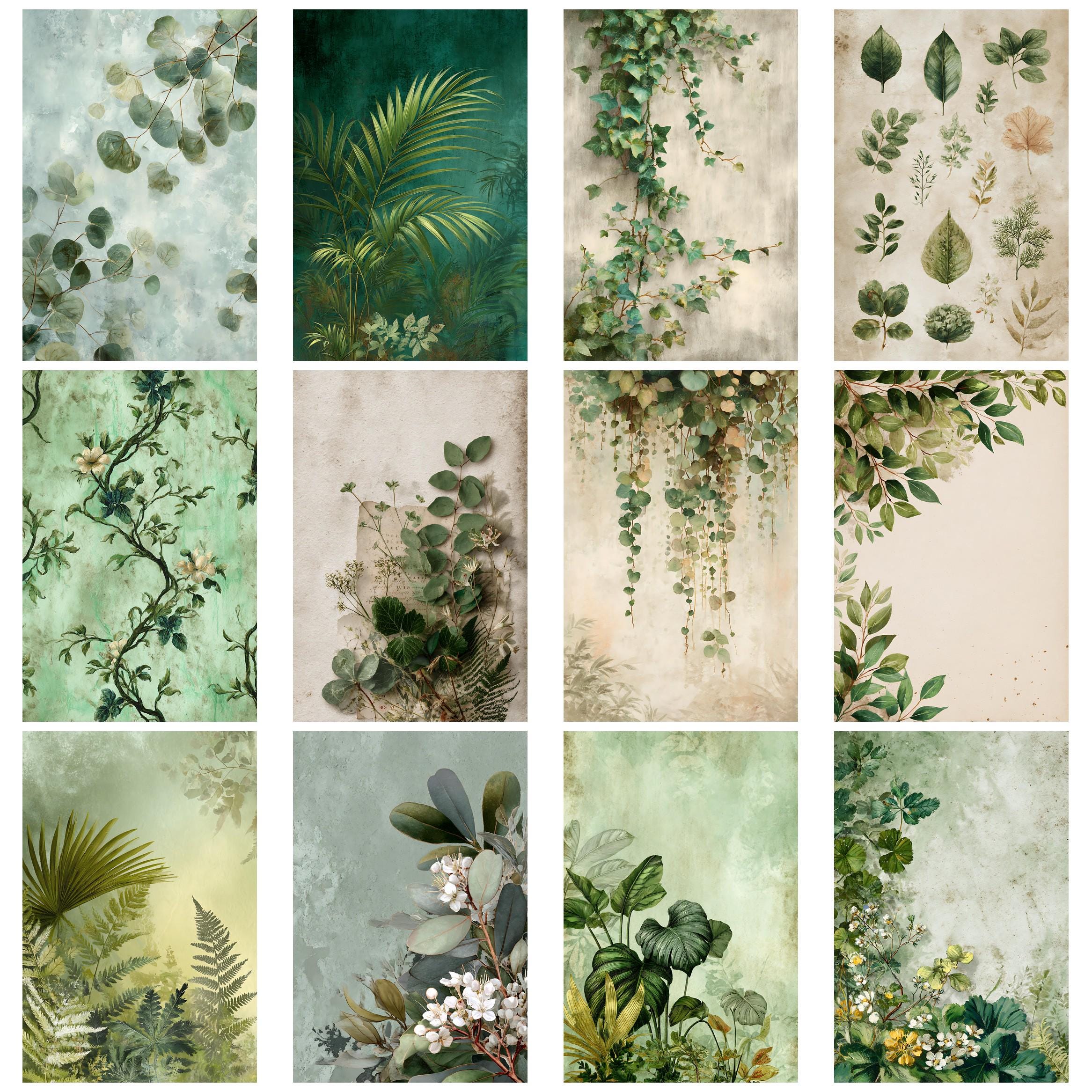 Greenery Botanical Junk Journal Kit Vintage Ephemera Papers Scrapbook ...