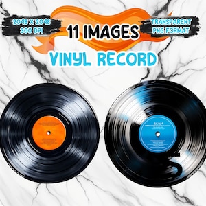Disque vinyle aquarelle PNG Image sur fond transparent, autocollant numérique/Scrappbooking, usage commercial, téléchargement numérique instantané