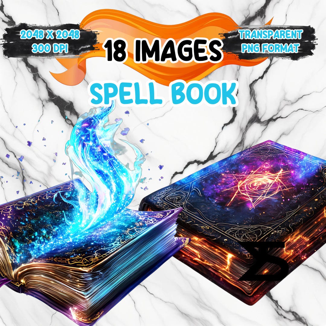 Watercolor Spell Book PNG Image on Transparent Background, Digital ...