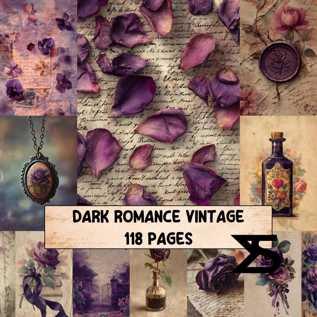 Dark Romance Vintage Junk Journal Kit With Ephemera and Papers Gothic ...