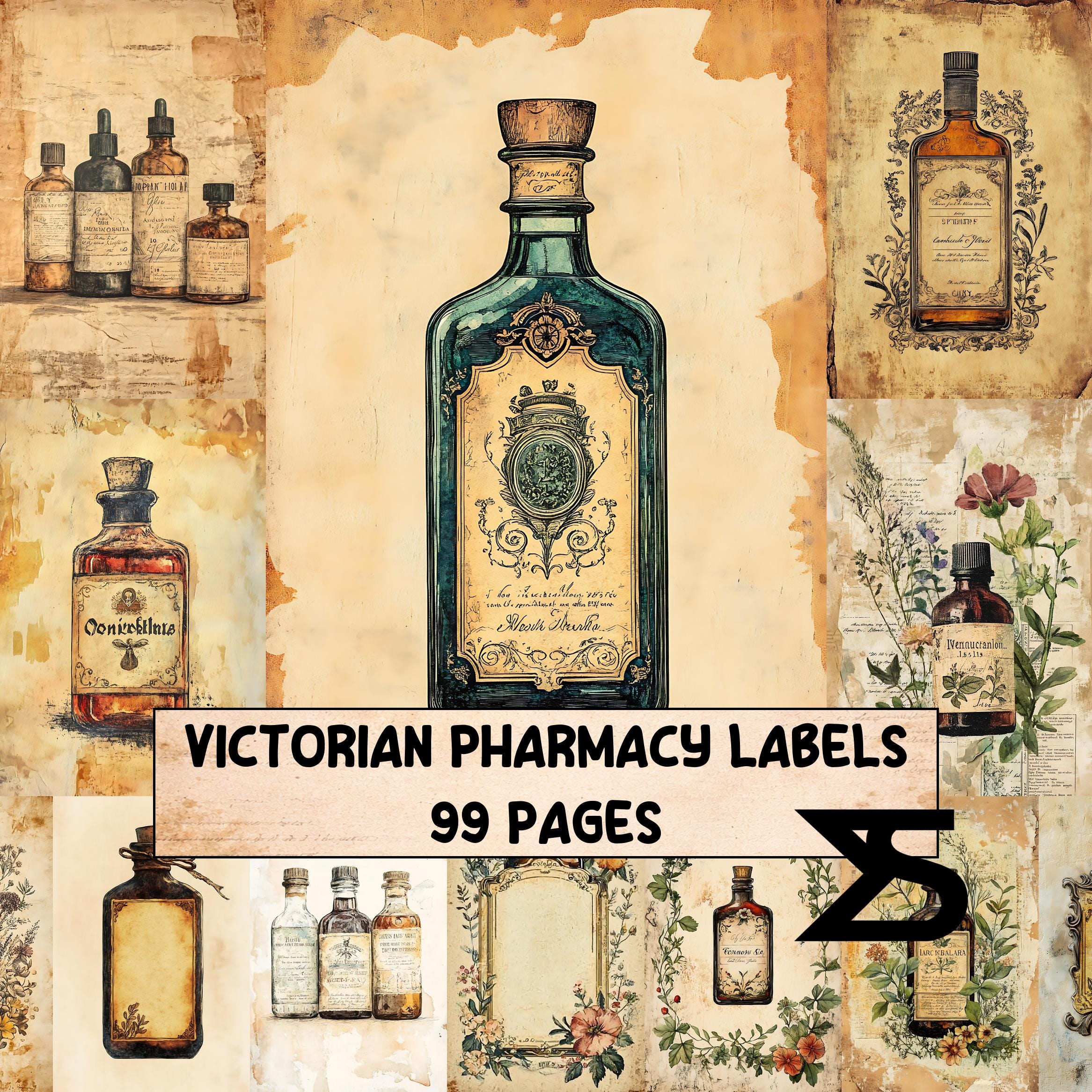 Old pharmacy labels - Etsy 日本