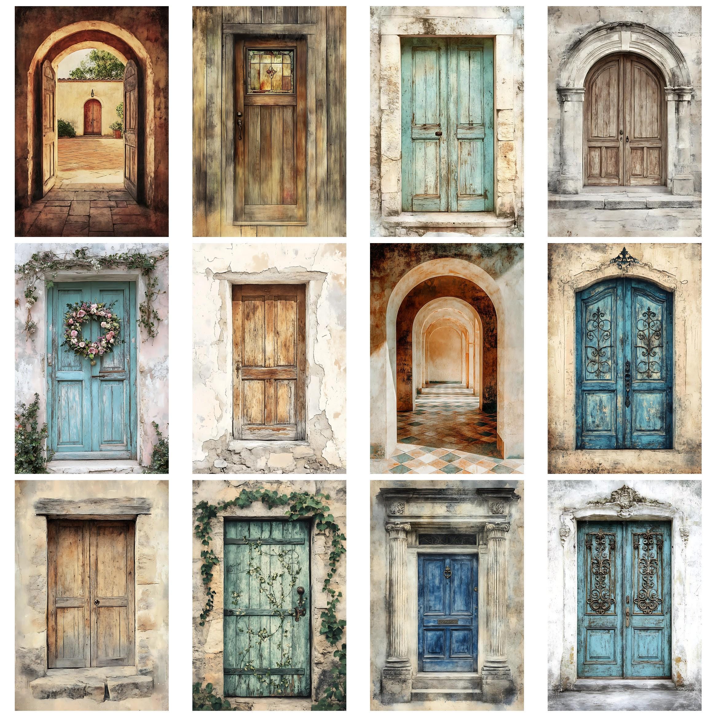 Rustic Vintage Doors Junk Journal Printable Ephemera Collage Papers ...
