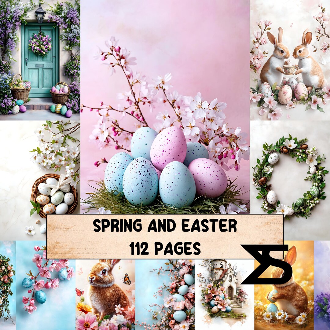 Spring and Easter Junk Journal Set With Vintage Florals Pastel Papers ...