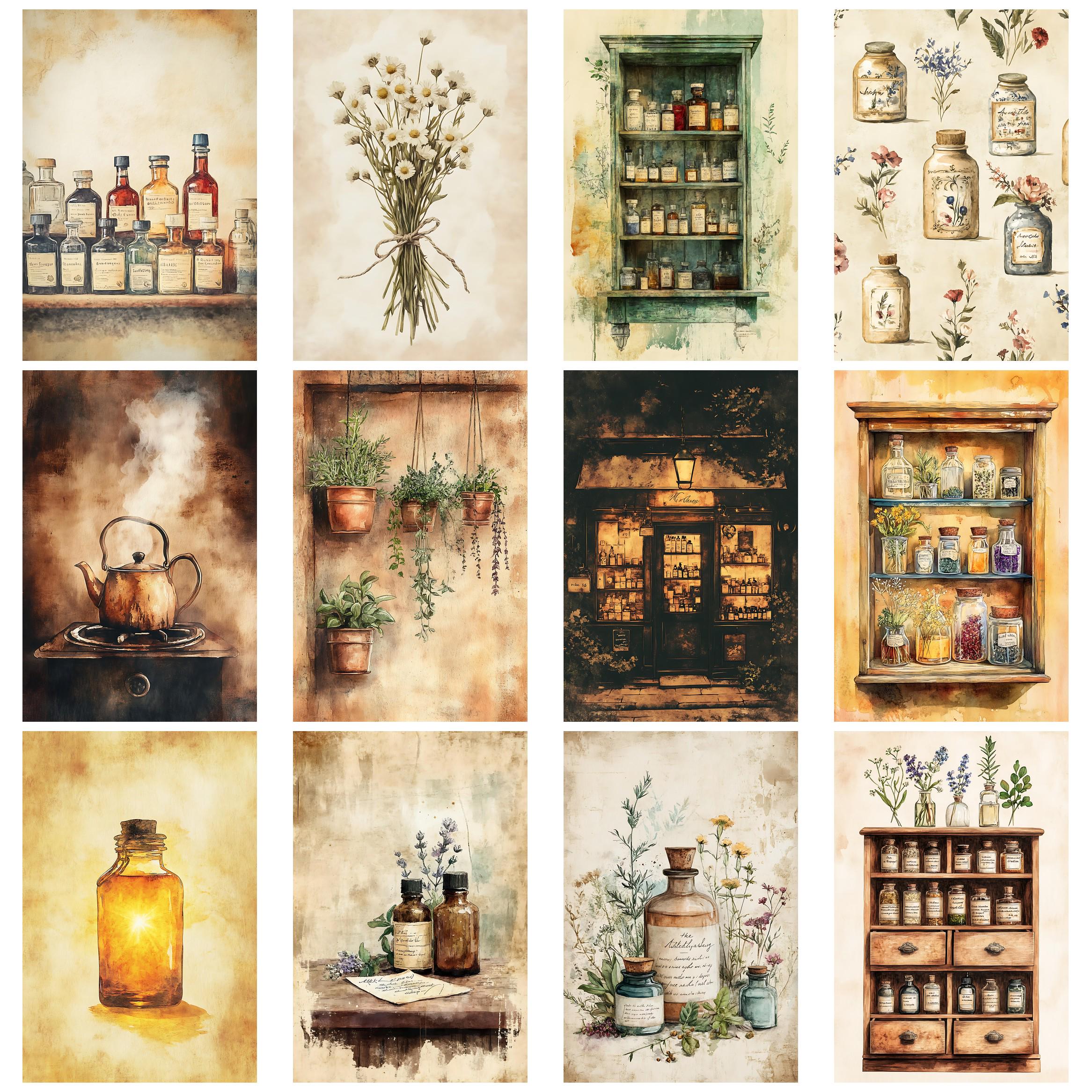 Apothecary Vintage Junk Journal Kit Ephemera Printable Labels Tags ...