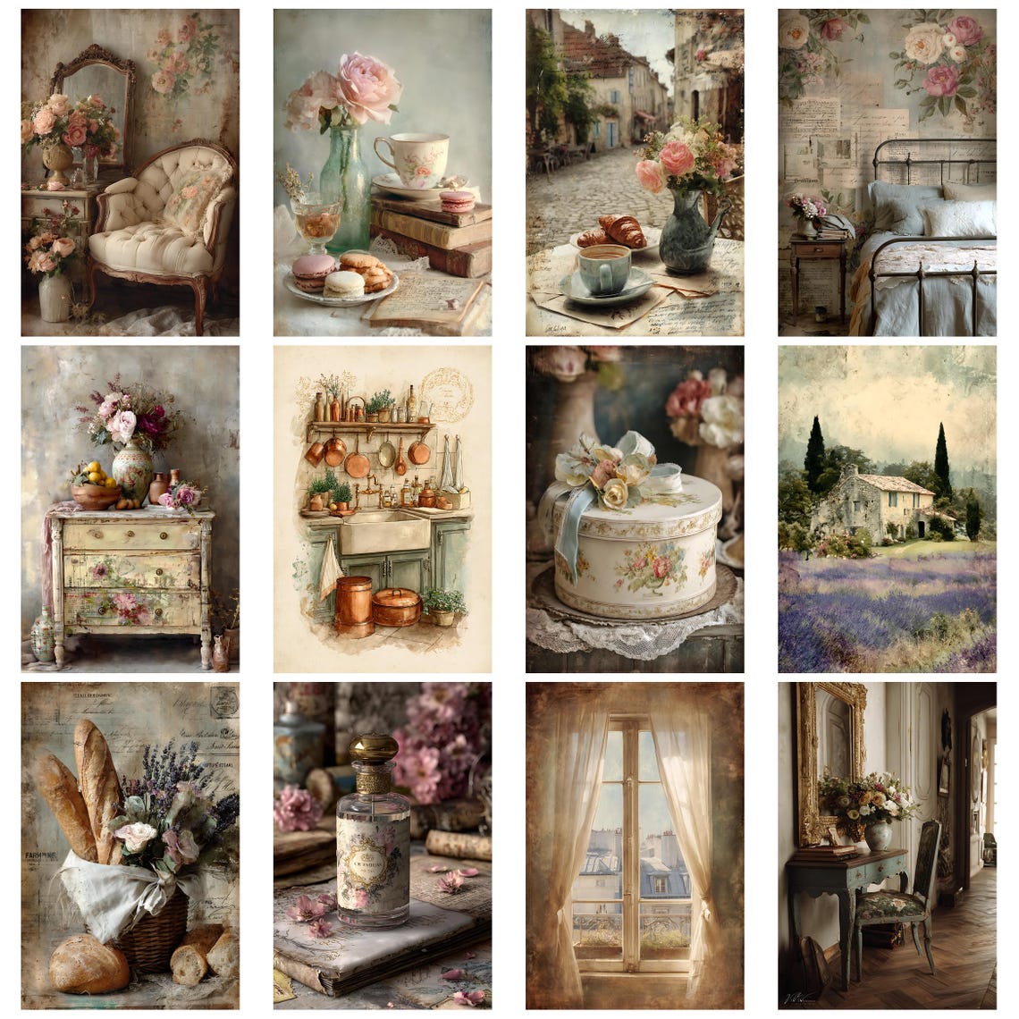 French Cottage Chic Vintage Cottage Junk Journal Kit Shabby Chic ...