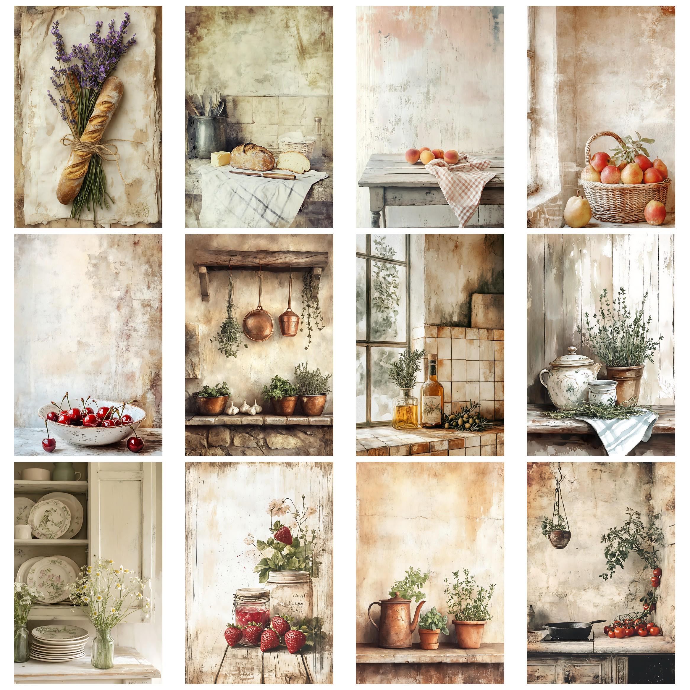 French Country Kitchen Vintage Junk Journal Ephemera Kit Farmhouse ...