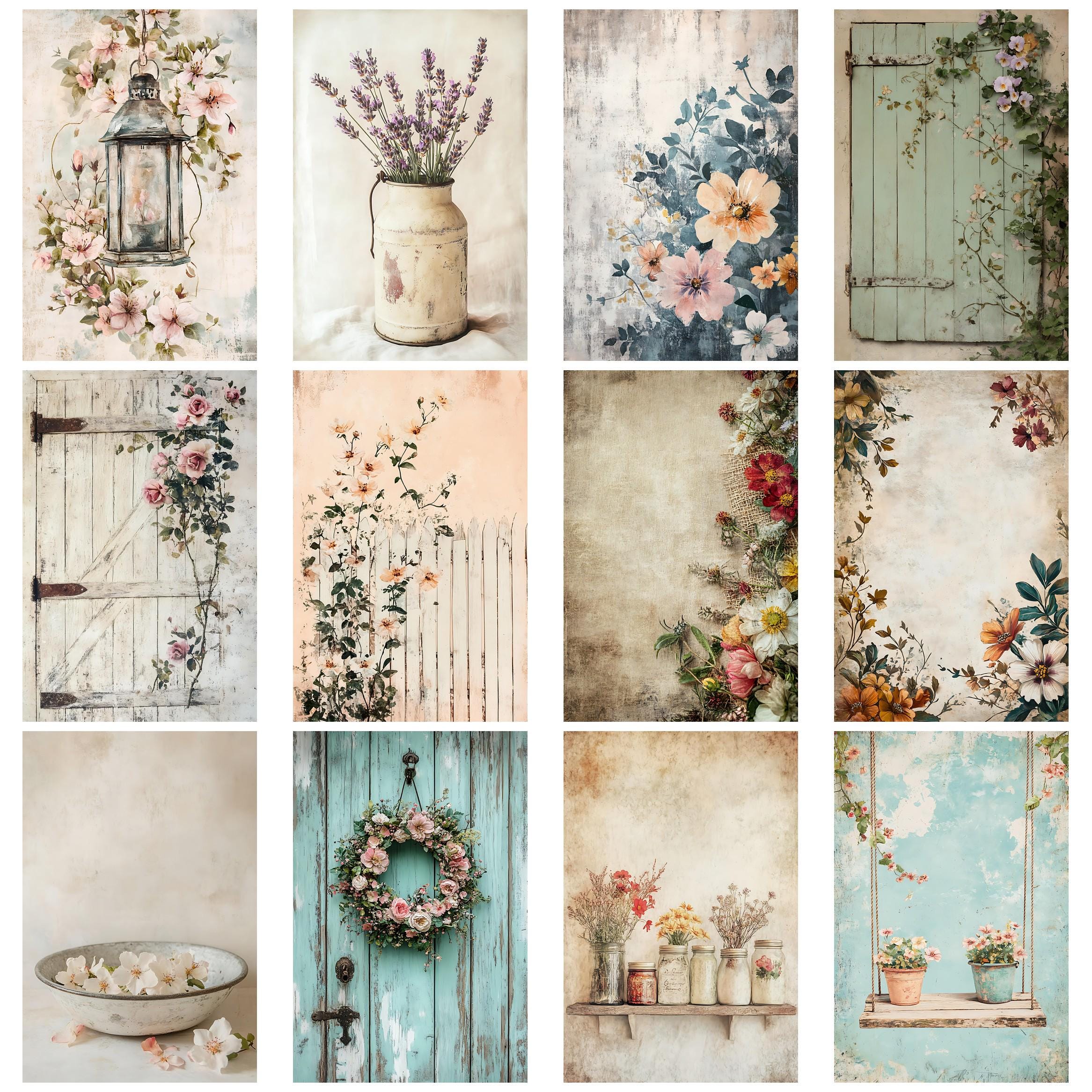 Rustic Farmhouse Florals Junk Journal Kit With Vintage Ephemera ...