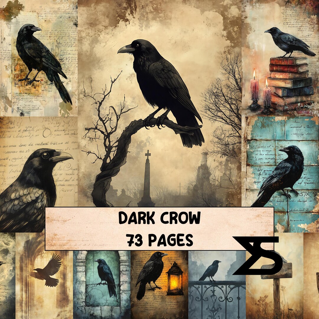 Dark Crow Vintage Gothic Junk Journal Kit With Printable Ephemera ...