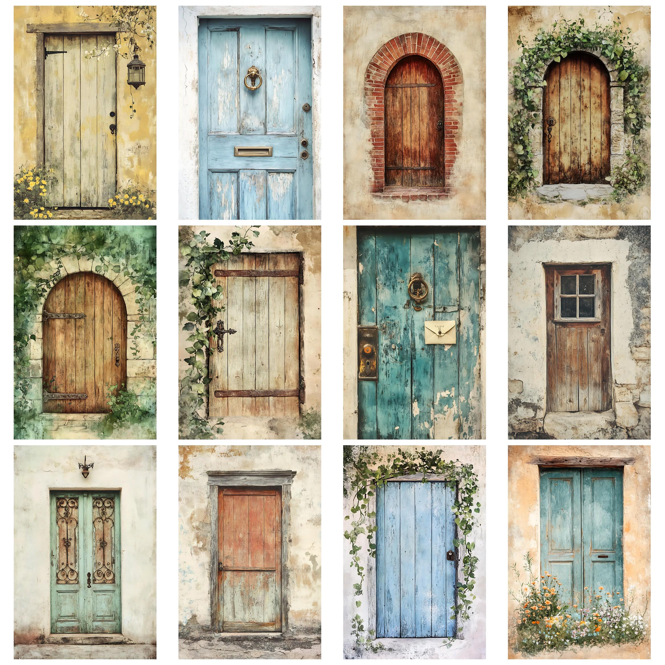 Rustic Vintage Doors Junk Journal Printable Ephemera Collage Papers ...