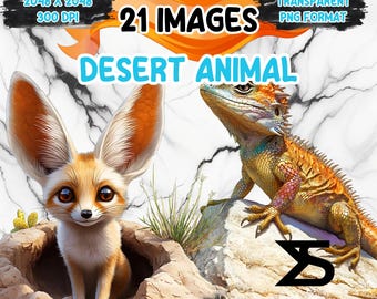 Watercolor Desert Animal PNG Image, Desert Clipart bundle, commercial use, digital download, instant download