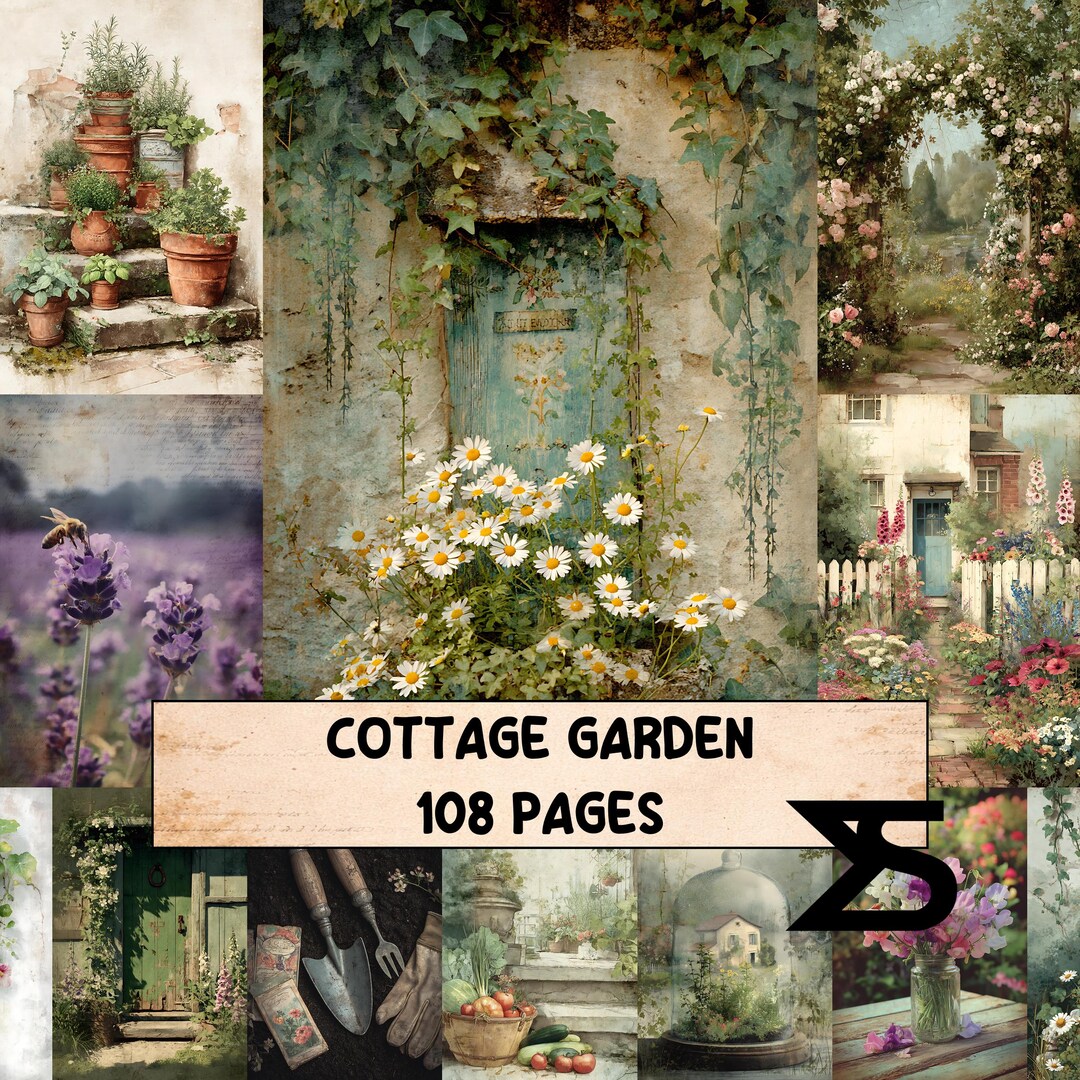 Cottage Garden2 Vintage Cottage Garden Junk Journal Kit With Floral ...