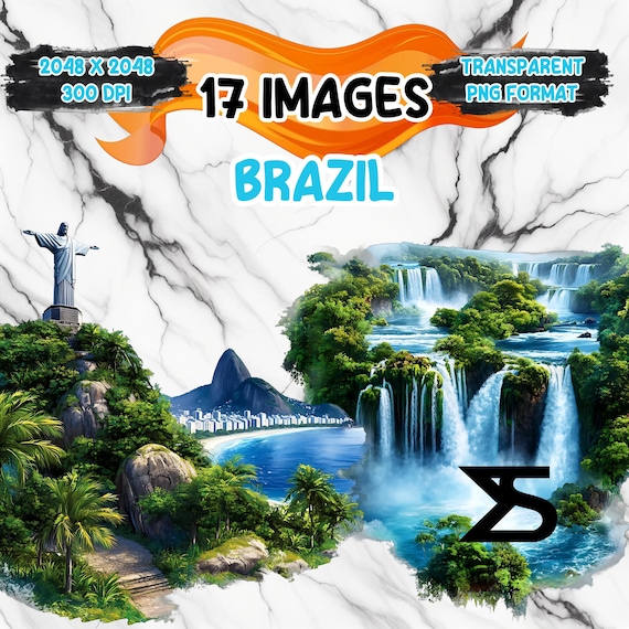 Watercolor Brazil PNG Image, Brazil Clipart bundle, commercial use, digital download, instant download